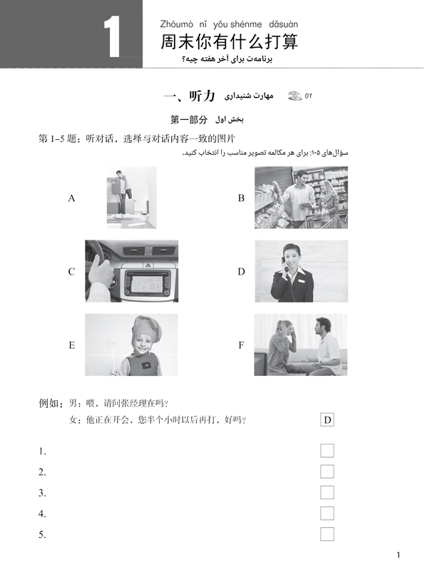 کتاب کار دوره استاندارد HSK 3 (ترجمه فارسی)